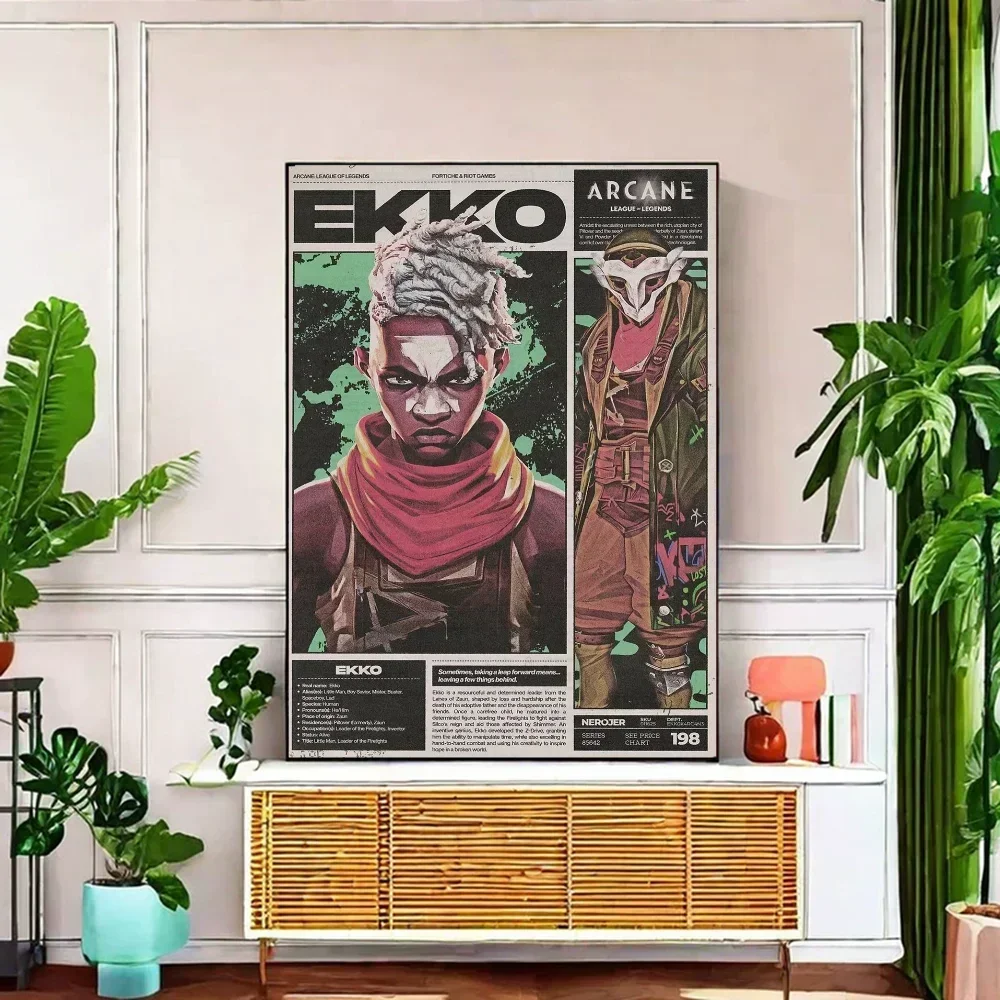 Cartoon Anime Game Arcane Poster Living Room Decoration Aesthetic Corridor Bedroom Bathroom Bar Creative Decoration Painting