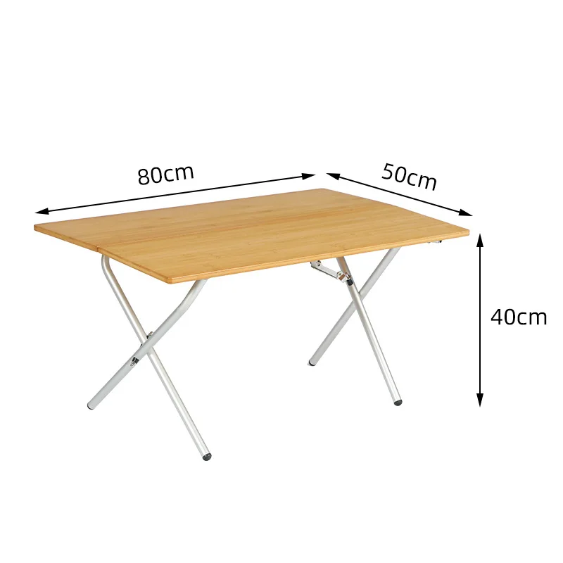 Outdoor Camping Bamboo Table Solid Wood Table Portable Folding Storage Campsite Folding Picnic Luxury