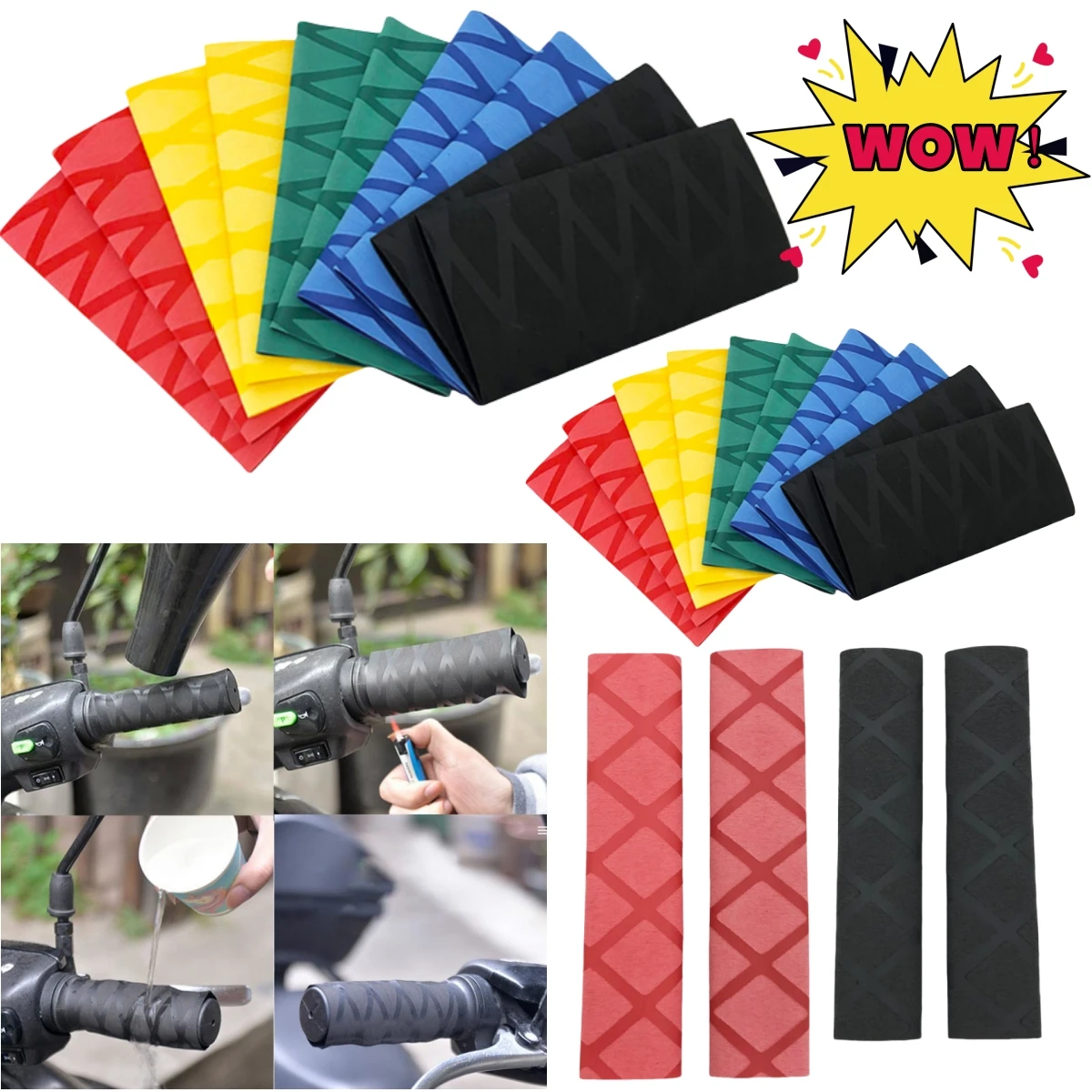 Motorcycle Universal Heat Shrinkable Grip Cover Non-slip Rubber Grip Glove For BMW R1250GS R1200GS LC ADV F750GS F850GS F900R