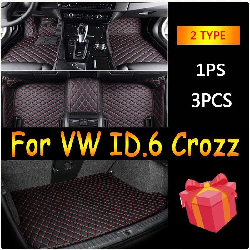 Car Floor Mats For VW Volkswagen ID.6 Crozz 2021 Custom Auto Foot Pads Automobile Carpet Cover Interior Accessories