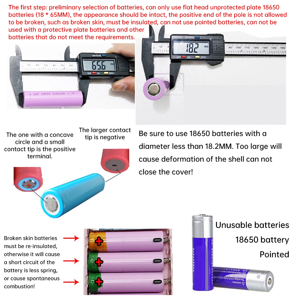 Portable 8*18650 Battery Holder DIY kit LCD Display Dual USB Power Bank Case Welding-free Battery Box for Mobile Phone Charging view 5