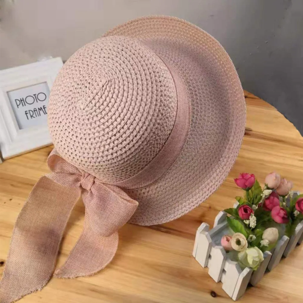 Women\'s Summer Hat Beach Outing Sun Hat Straw Hat Foldable Straw Hat Woman Travel Female Vacation UV Protection Visor Hat