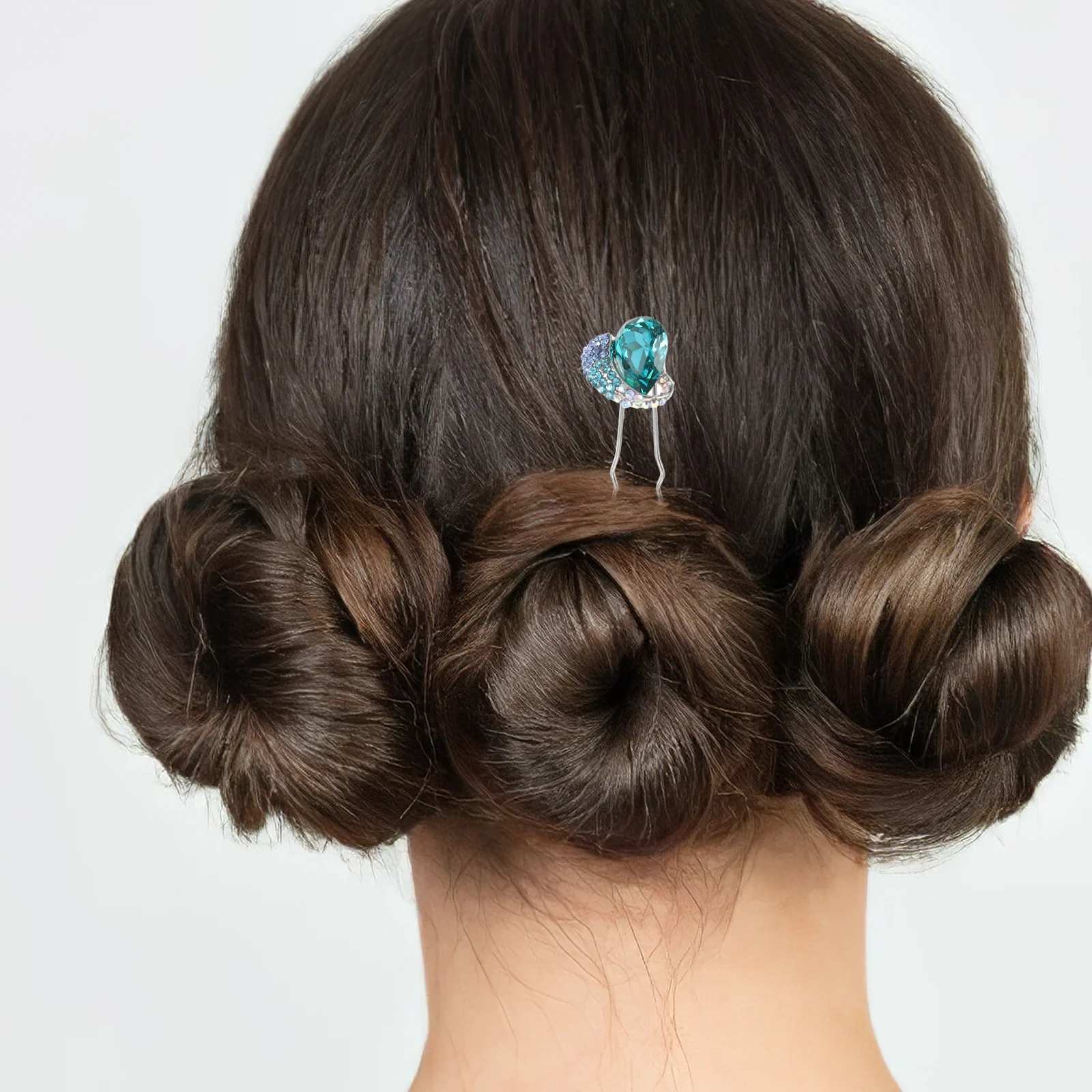 4 قطع من دبابيس الشعر على شكل حرف U من حجر الراين دبوس شعر الزفاف وإكسسوارات شعر العروس للنساء دبوس شعر خطوبة للحفلات الراقصة #6