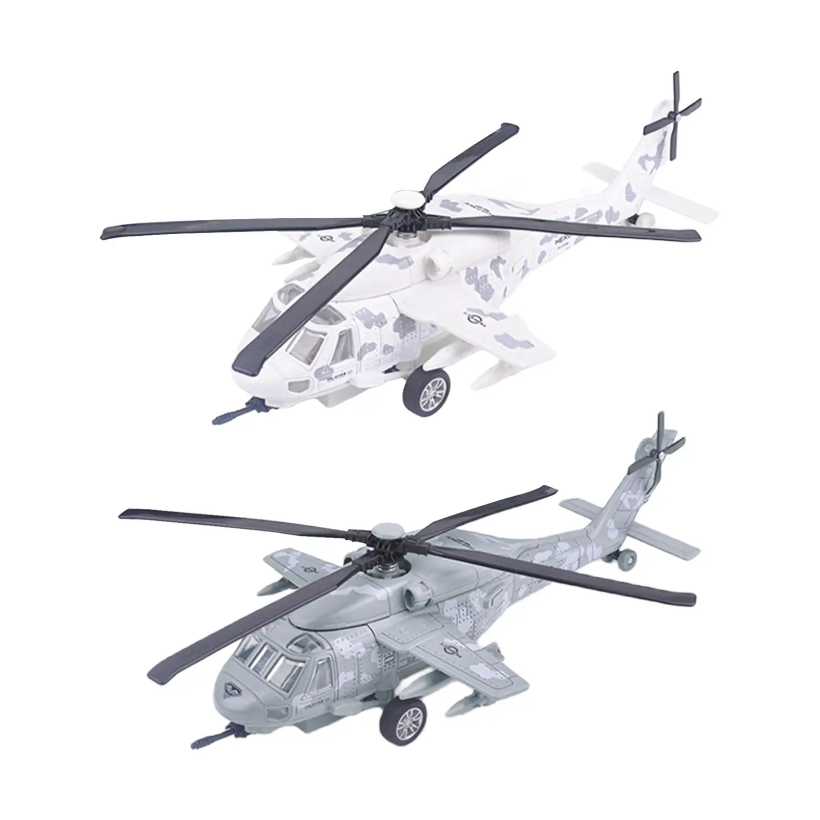 Diecast Alloy Helicopter Holiday Present Desktop Decor for Kids Children with Sound and Light Birthday Gift Collection Aircraft