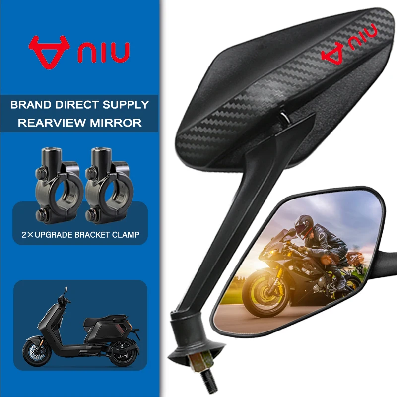 Espelhos antirreflexo para motocicleta, visão hd, material à prova de choque, acessórios para niu kqi3 pro m1 n1s ngt n1 uqi nqi gt nxt rqi mqi