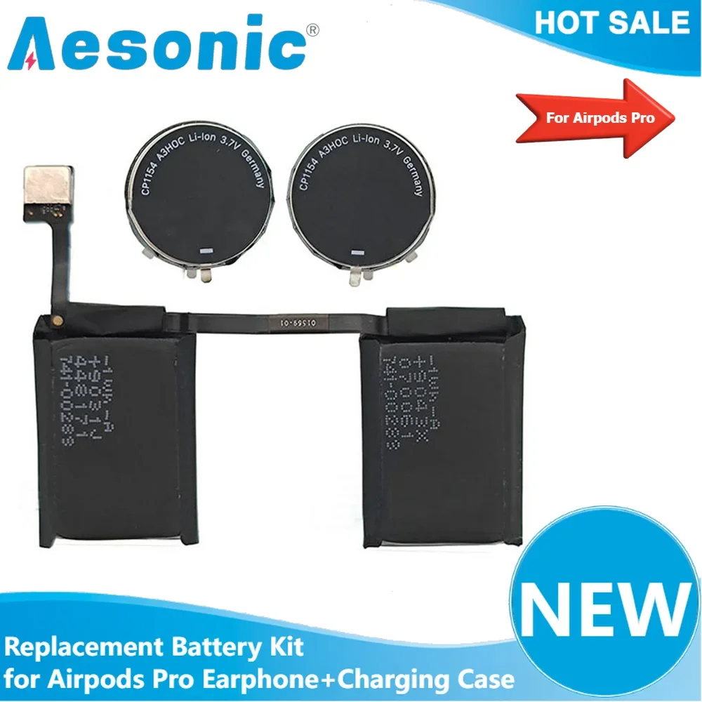 New Replacement Battery Kit for Apple Airpods Pro Charging Case Bluetooth Earphone Headset A2084 A2083 A2190 Rechargable Battery
