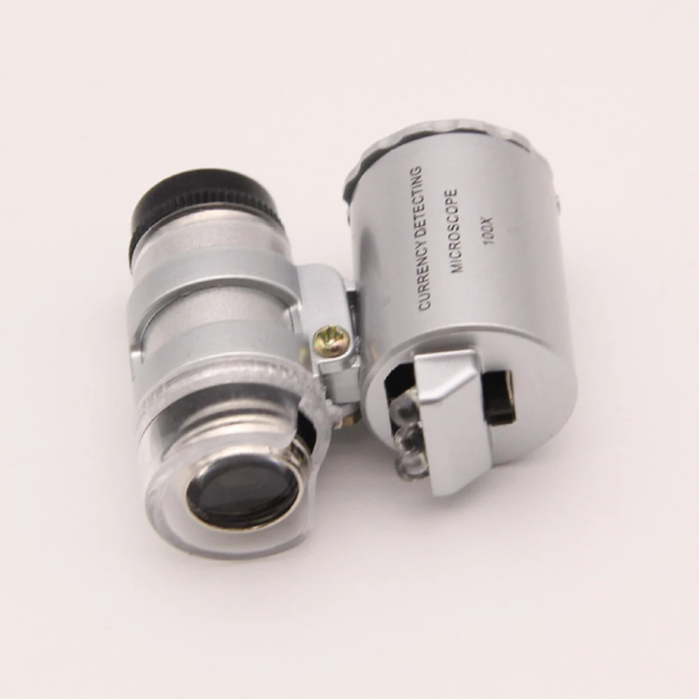 Jewelry Appreciation Microscope with LED Adjustable Jeweler Loupe Illuminated Handheld Magnifying Glass for Currency Detection