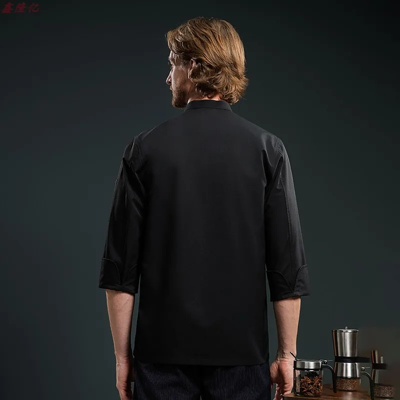 Pastelaria restaurante ocidental steakhouse cozinha uniforme de trabalho manga longa catering panela quente restaurante hotel outono chef uniforme f