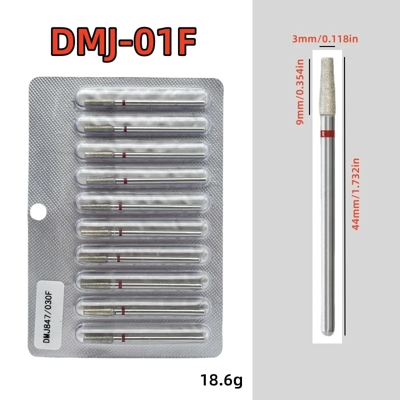 10-teiliges Diamant-Nagelbohrer-Set, Diamant-Fräser für Maniküre, 3/32 Zoll, elektrische Nagelfeile, Nagelhautentferner-Werkzeug – Detail 4