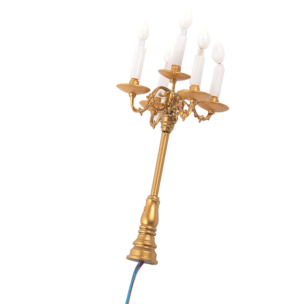 Model Chandelier Miniature Candlestick Holder Lamp House Accessories Lantern Sand Table Materials Light Adornment Toy Room