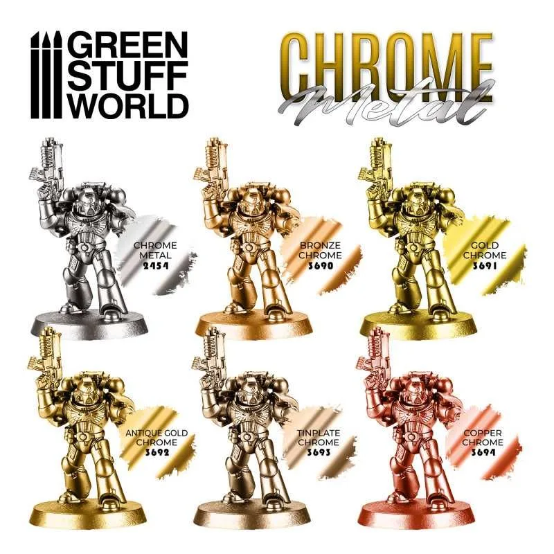 17ml Metal Mirror Paint Green Stuff World Chrome Chrome Effect Pigment Fantasy Character Special Effects Model Painting Paint