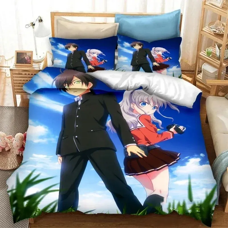 

3D Print Charlotte Anime Nao Tomori Bedding Set Bedroom Soft Modern Bedspreads Comefortable Duvet Cover Quilt Cover Pillowcase