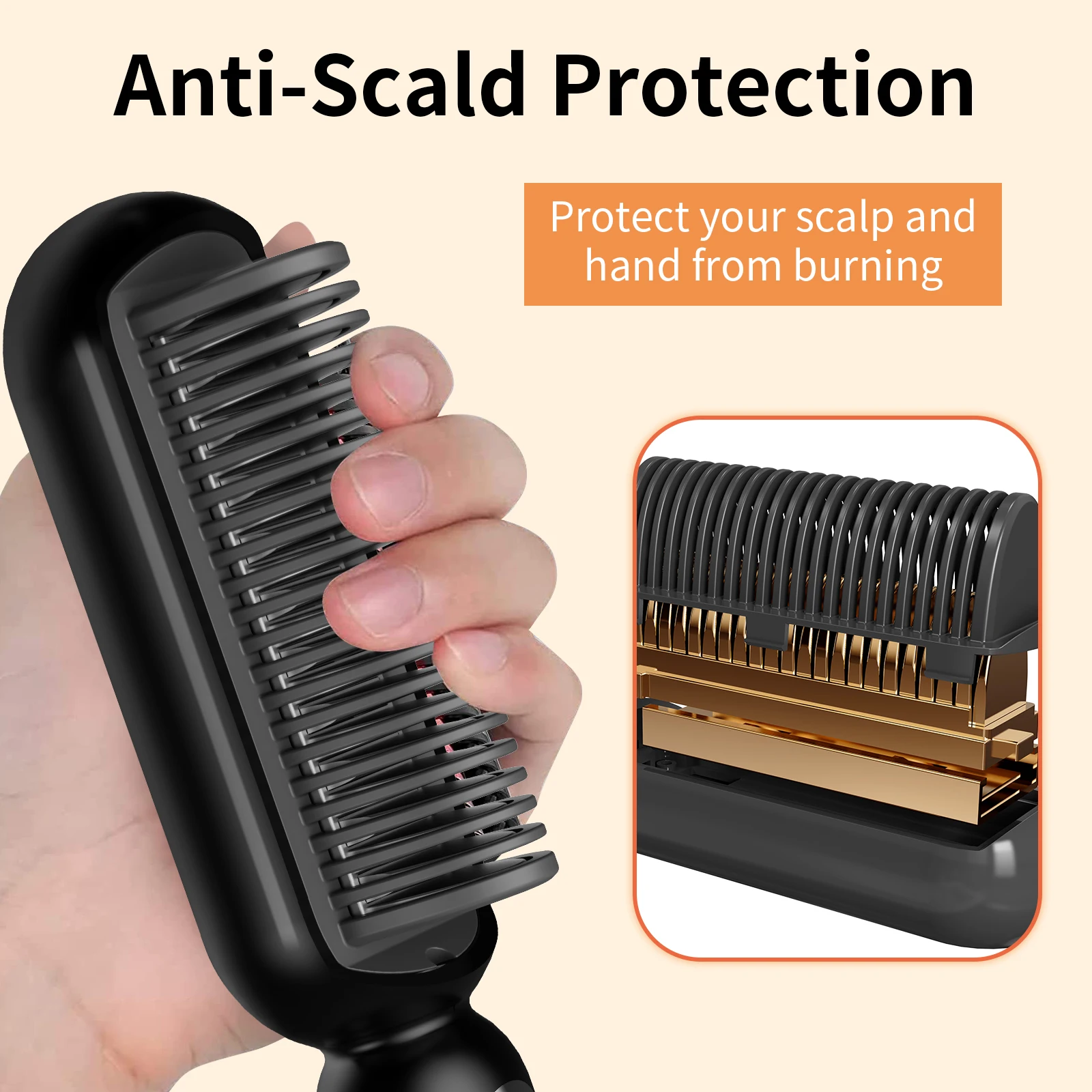 Popular Hair Straightener Brush Wet Dry Use Negative Ion Electric Hot Comb Straightener Banish Frizz Pro Quick Hair Styler Tools