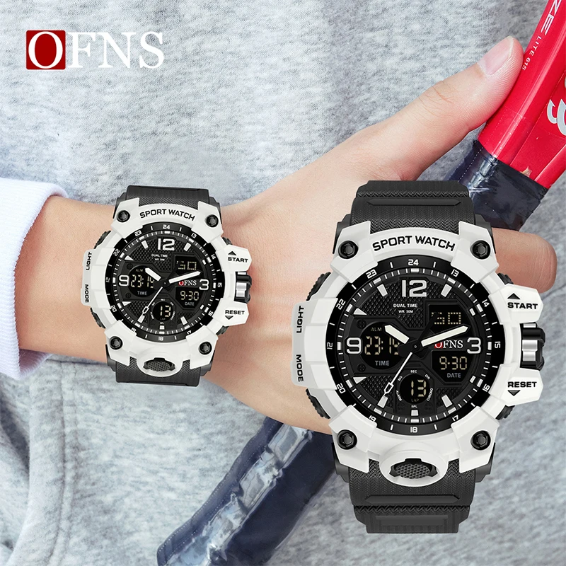 OFNS Top Brand G Style Sports Men\'s Watches Military Quartz Watch Man Waterproof LED Digital Wristwatch for Men Clock Relogio