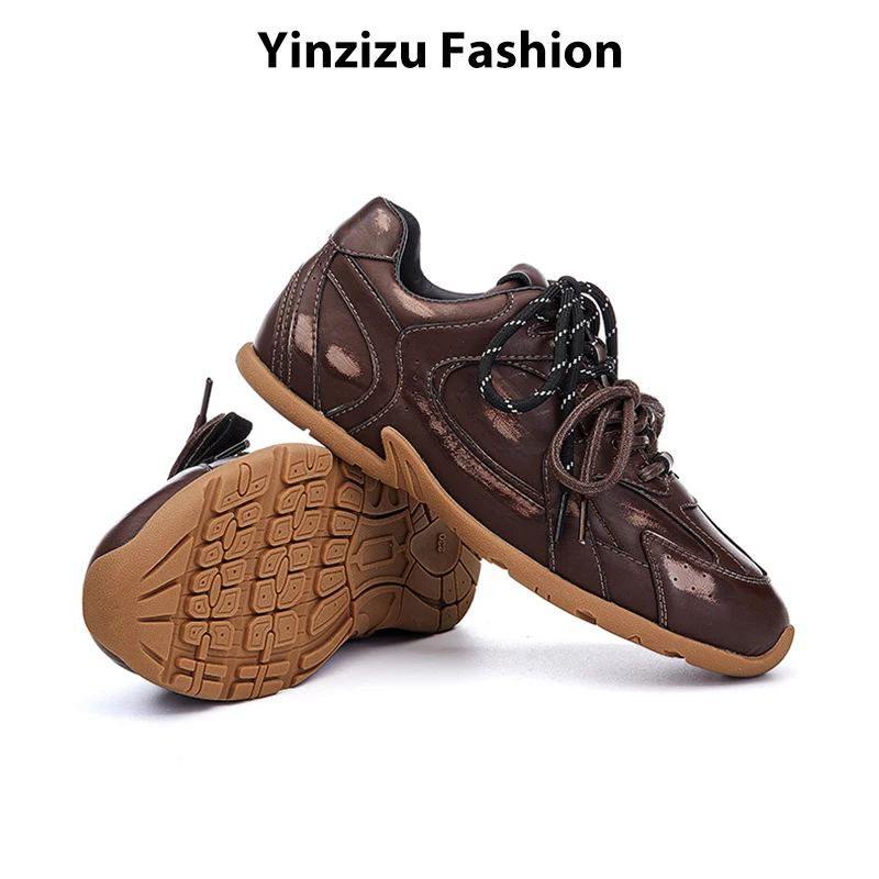 

Женские кроссовки в немецком стиле, новинка 2025, кроссовки на плоской подошве в стиле ретро, женские нескользящие повседневные кроссовки на шнуровке для бега