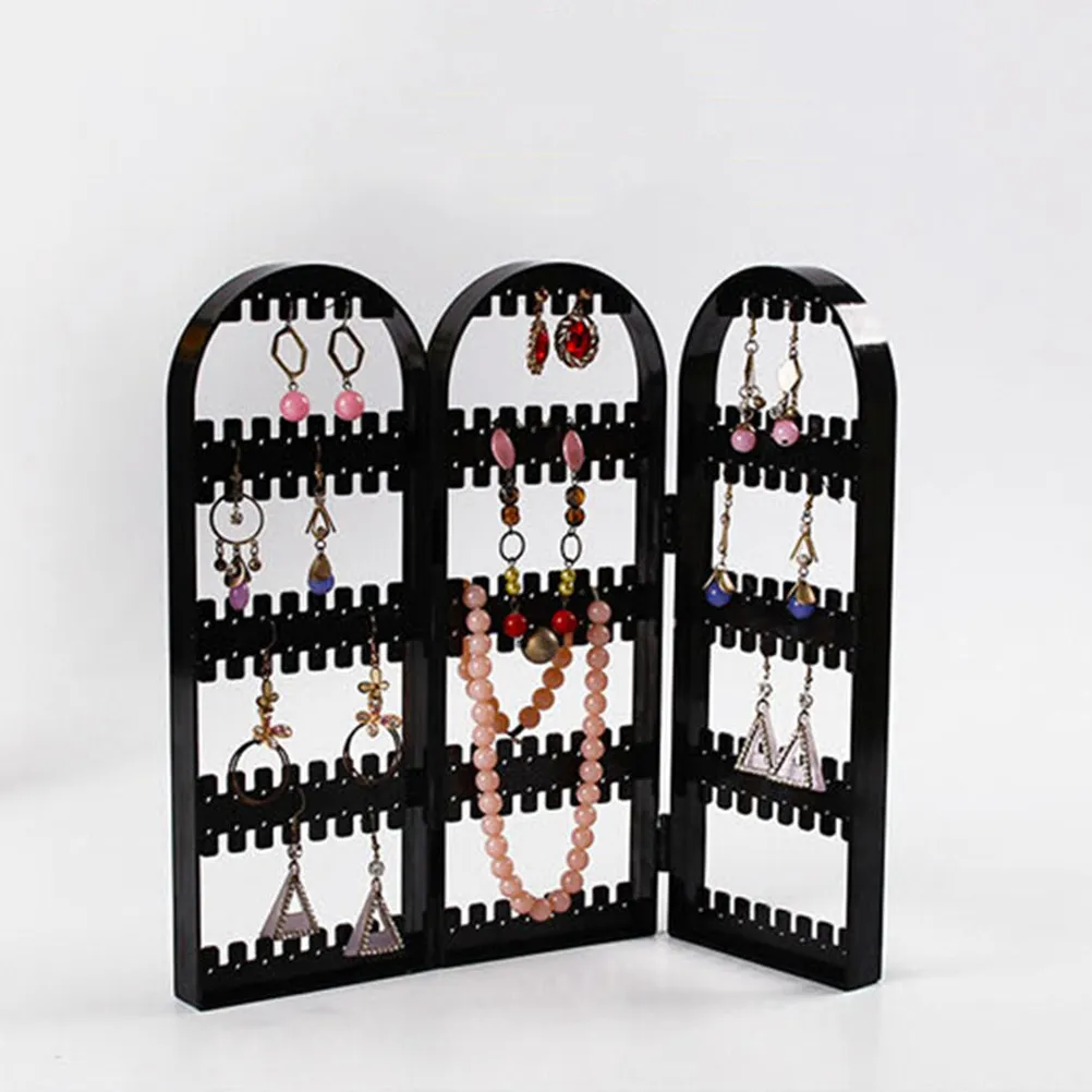 

Складная пластиковая подставка-органайзер для хранения и демонстрации украшений, черная, портативная, для дома