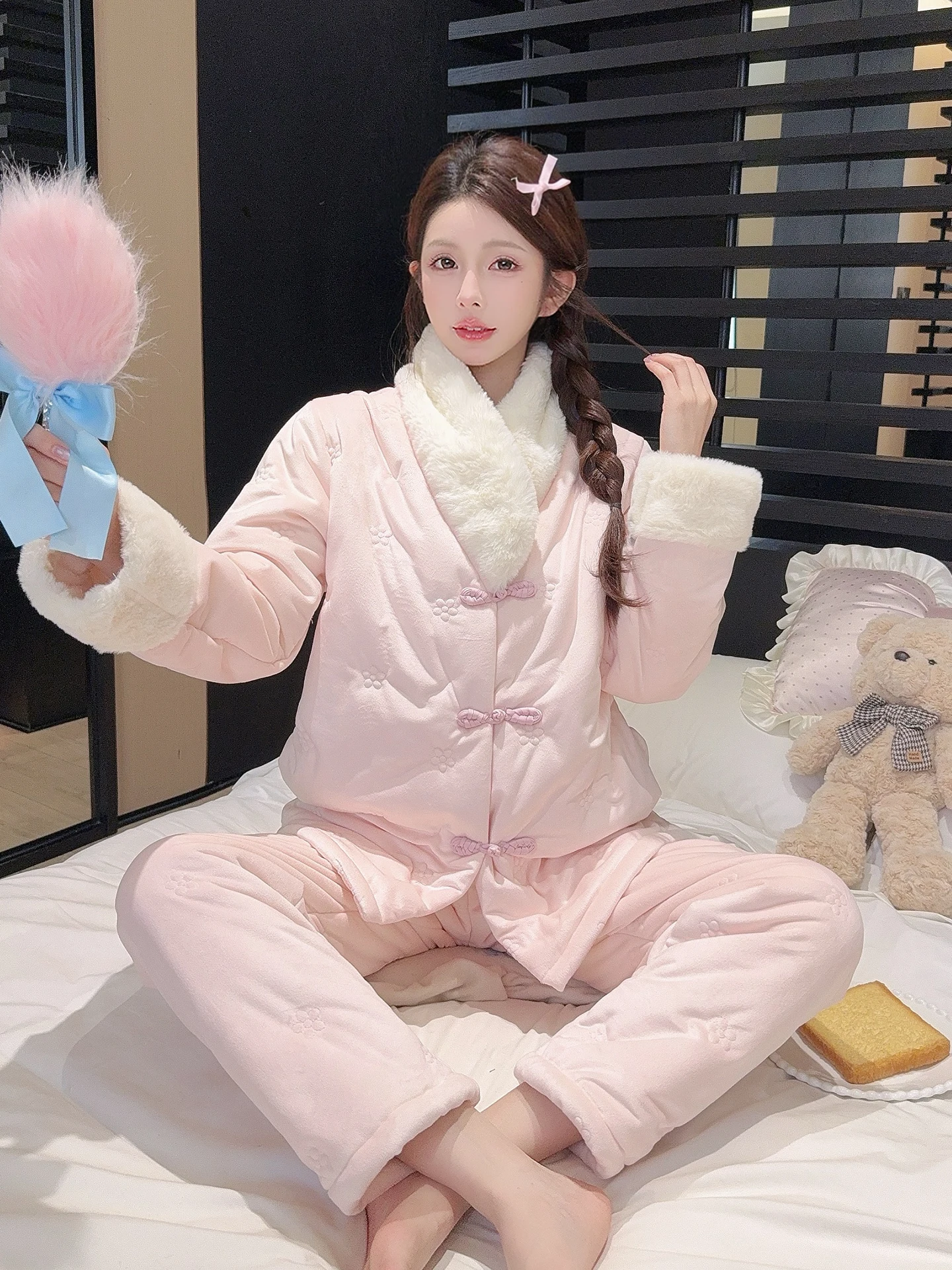 pyjama-coral-fce-pour-femmes-vetements-d'hiver-en-coton-ensemble-de-vetements-de-maison-nouveau-bouton-chinois-vetements-d'exterieur-adaptes