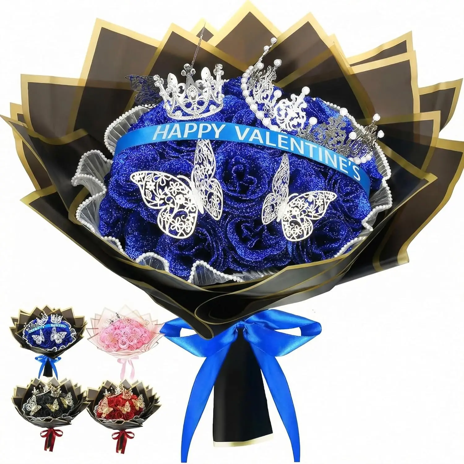 

Набор из 36 искусственных роз с блестками для букета на День святого Валентина, подарочный набор для самостоятельного изготовления букета, подарки на день рождения, бумага для упаковки цветов