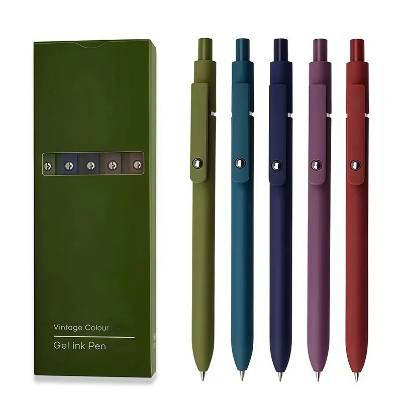 

5 Pcs/Set Morandi Colour Gel Pens Kit Quick Dry Smooth 0.5mm Gel Ink Pen For Office Supplies School Student Writing Stationery