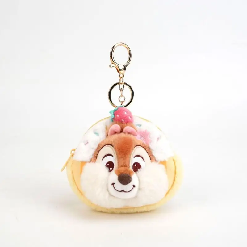 Muñeco de Peluche de la Serie Chip y Dale de Disney, con Forma de Dona de Melocotón, con Cremallera, Llavero, Adorno para Mochila, Regalo de Cumpleaños para Niña