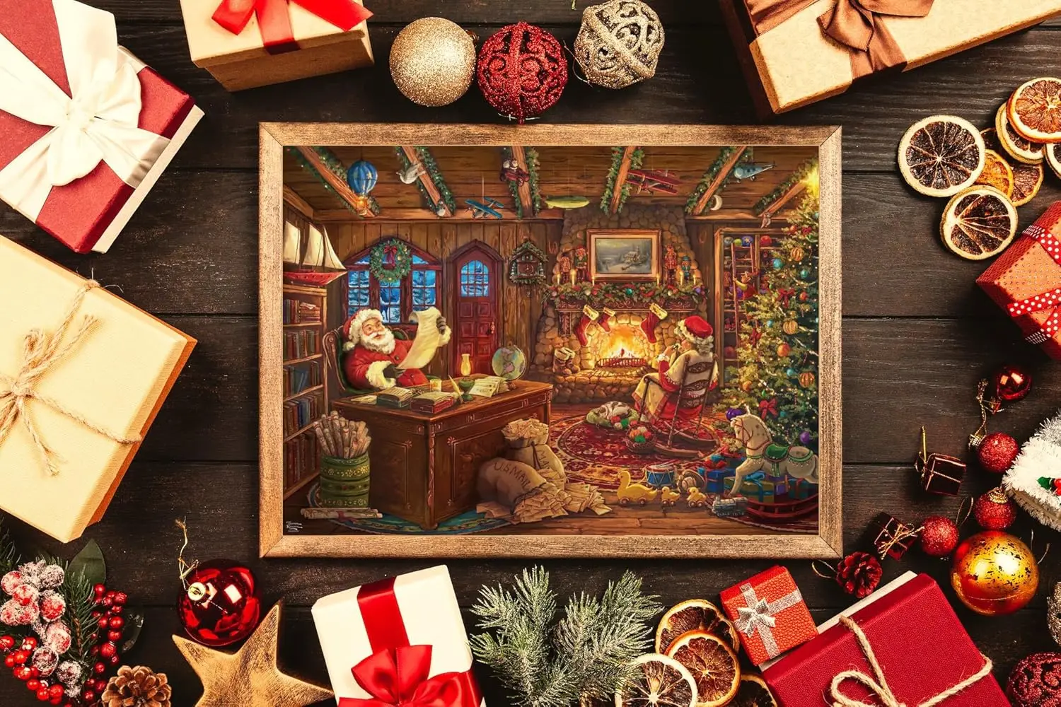 75*50cm Puzzle Weihnachtsmann Holzpuzzle Geschenk für Kinder Freund Zuhause Schlafzimmer Büro Wanddekoration Familienaktivitätsspiele