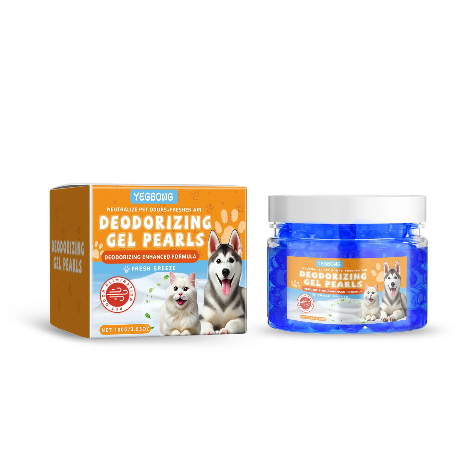 Pet Deodorizing Gel Pearls For Cats Dogs, Gentle Plant Extract Beads, Eliminate Pet Odor And Freshen Indoor Air