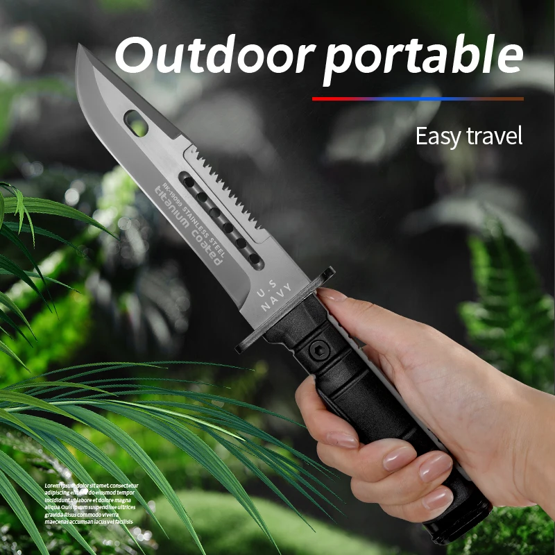 High Hardness Outdoor Survival Knife, Stainless Steel Multi-Purpose Tactical Knife With Scabbard, Edc Men's Pocket Knife