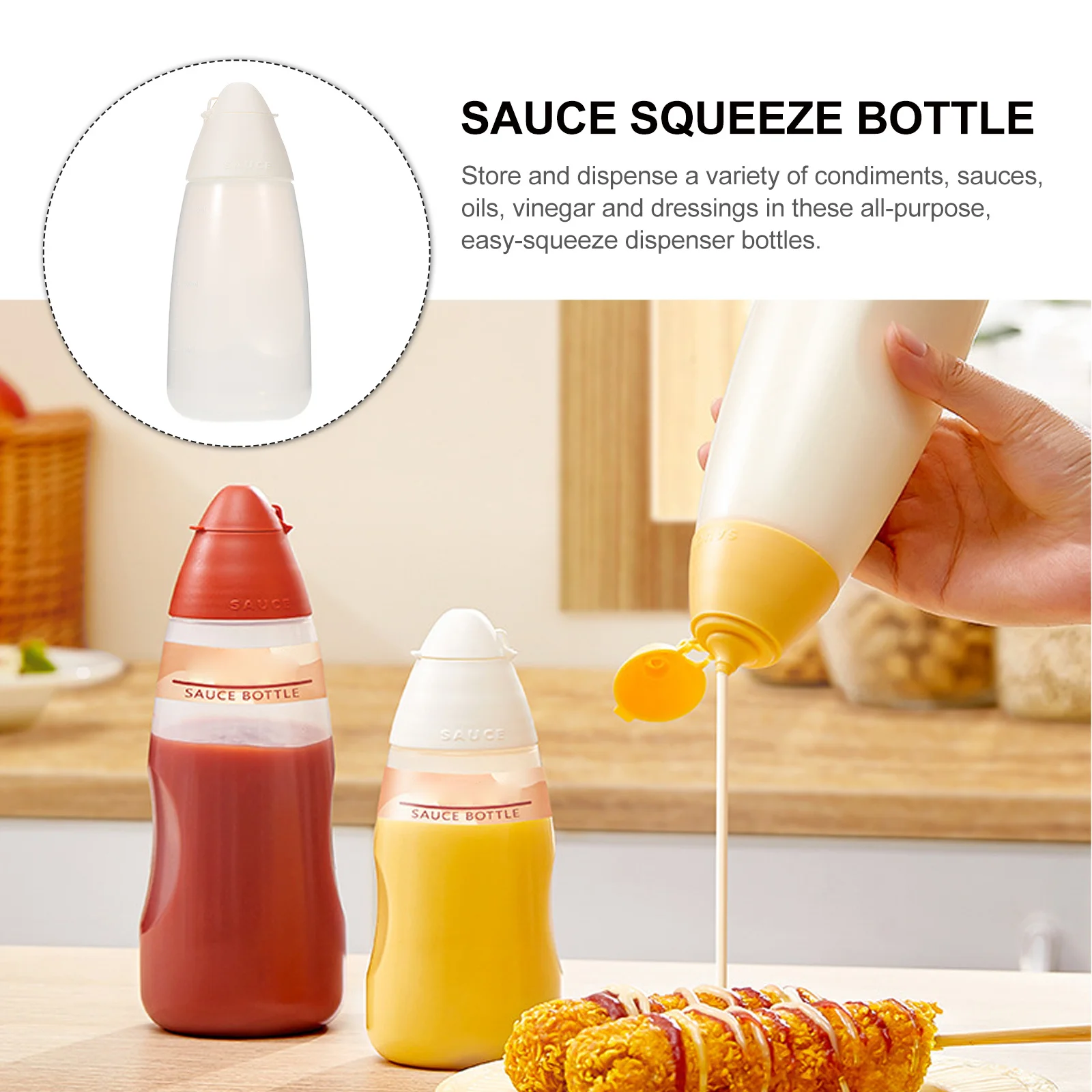 

4pcs Squeeze Bottles Transparent Condiment Bottles For Sauces Ketchup Mustard Oil Salad Dressing Dispenser Kitchen Liquid
