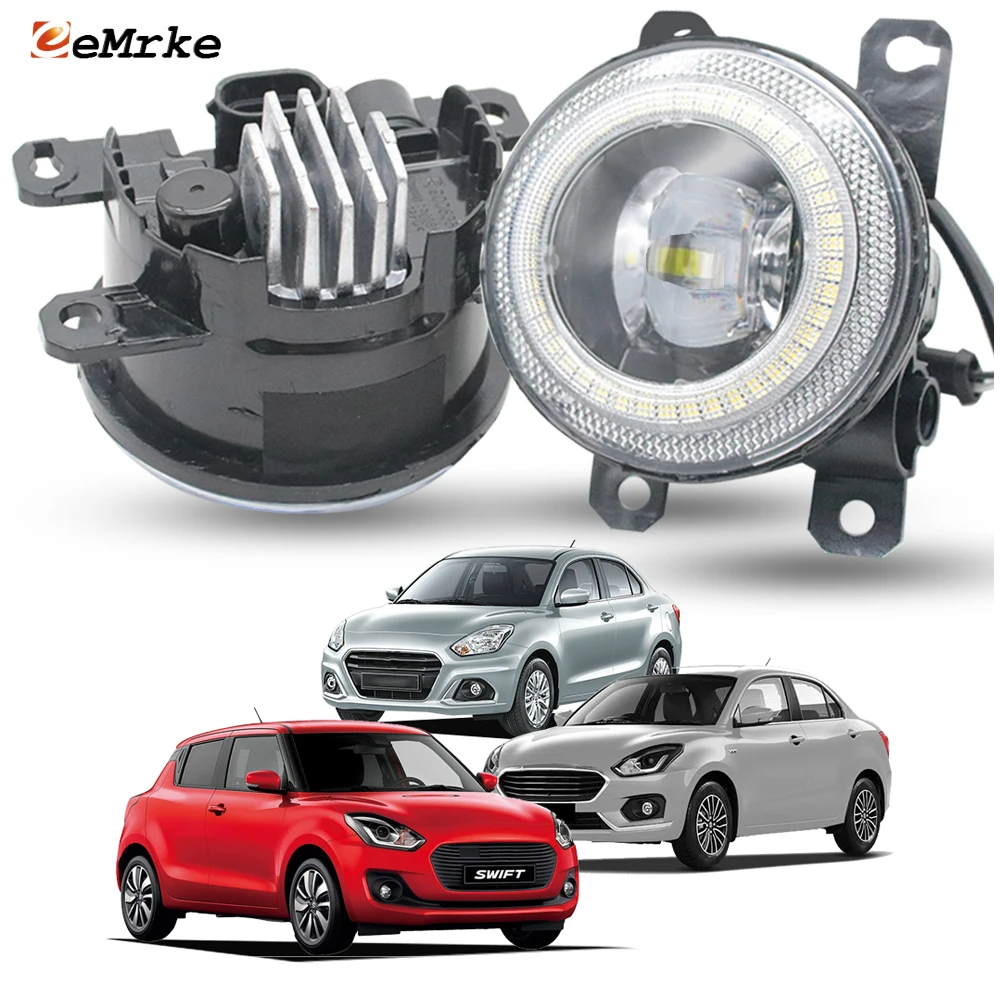 

LED Working Fog Light For Suzuki Swift V Dzire 2018 2019 2020 2021 2022 Angel Eye DRL Aperture Fog Driving Lamp Accessories