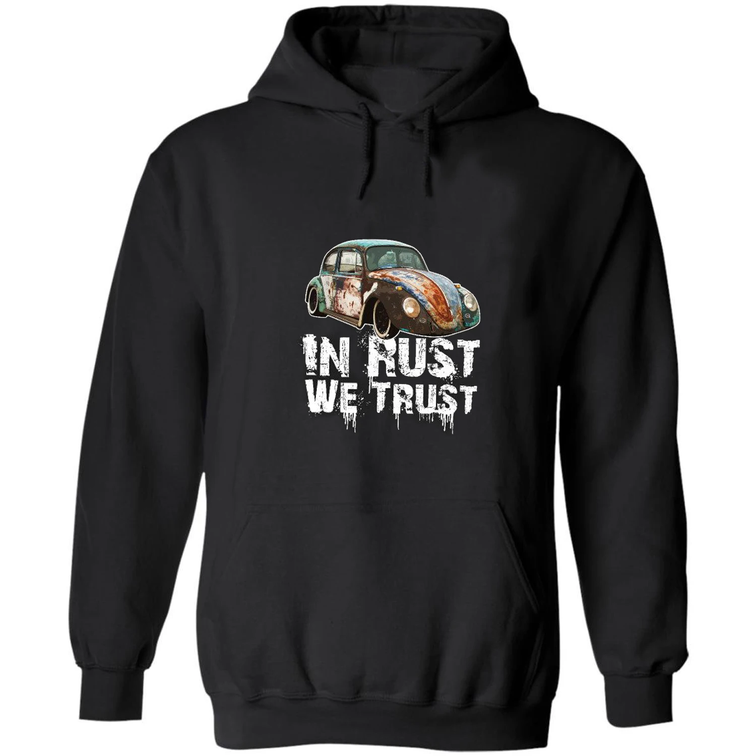 

In Rust We Trust - Rat Rod Hot Rod Beetle Pullover Hoodie New 100% Cotton Comfortable Casual Mens Clothing Fashion Streetwear