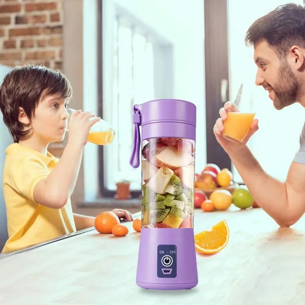 Portable Juicer Blender, USB Travel Juice Cup Baby Food Mixing Machince with Updated 6 Blades with Powerful Motor 4000mAh Rechar