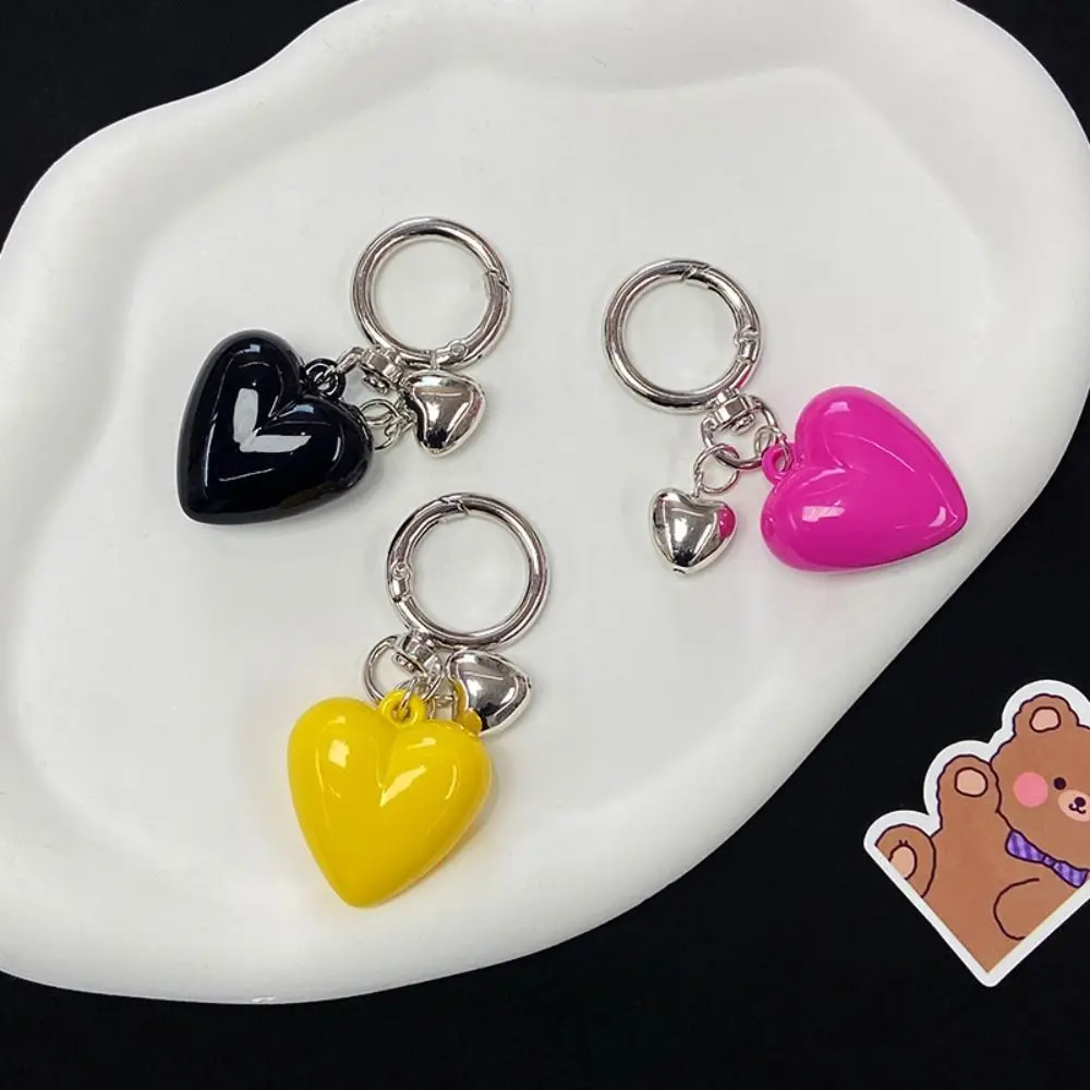 keyring Y2k Love Keychain Big Hearts Fashion Metal Heart Keychain Alloy Ins Fashion Alloy Keychains Girls