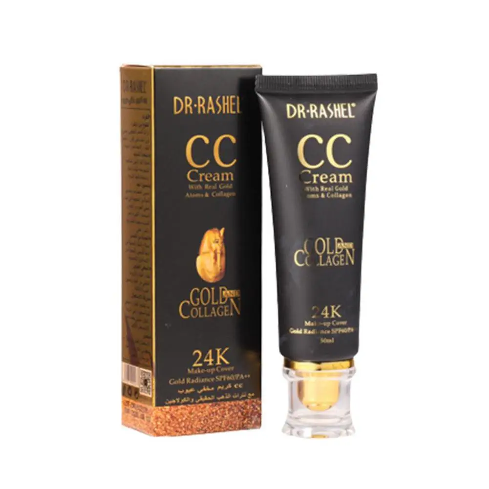 كريم ذهبي 24 قيراط من الكولاجين سي سي ، كريم غطاء سائل طبيعي ، تفتيح ، سبف كامل ، با + قاعدة تألق ، Bb 60 Ma O8e4