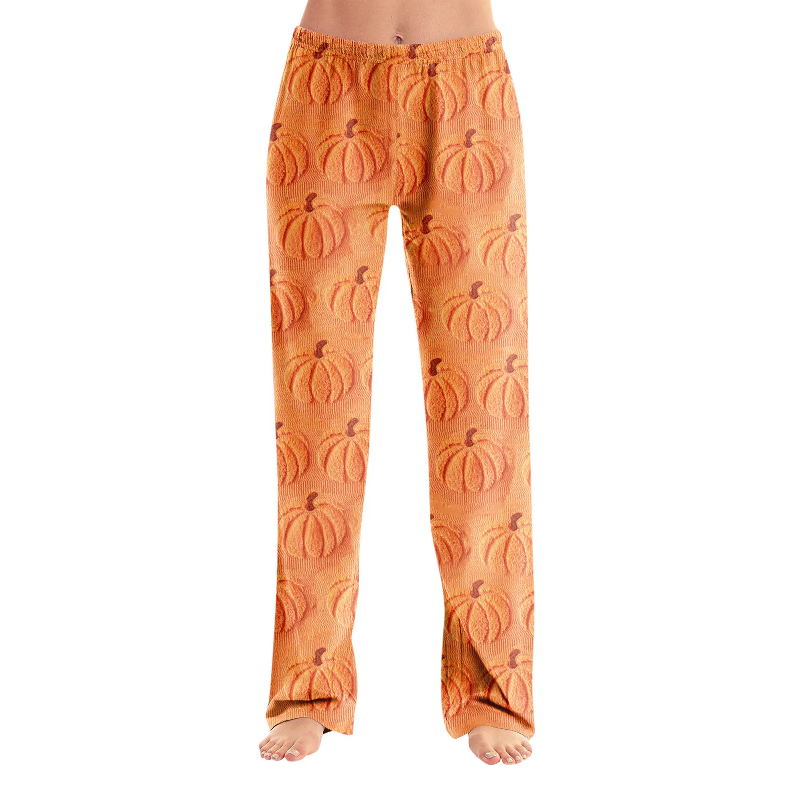 Women Halloween Pumpkin Pattern Sleepwear Bottoms Autumn Winter Pajama Pants Comfortable Soft Fabric Home Clothes