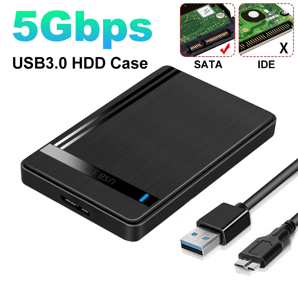 2.5 Inch HDD Enclosure 5Gbps SATA to USB 3.0 SSD HDD Case Micro B Cable External Hard Drive 3TB HD UASP Portable Storage Device