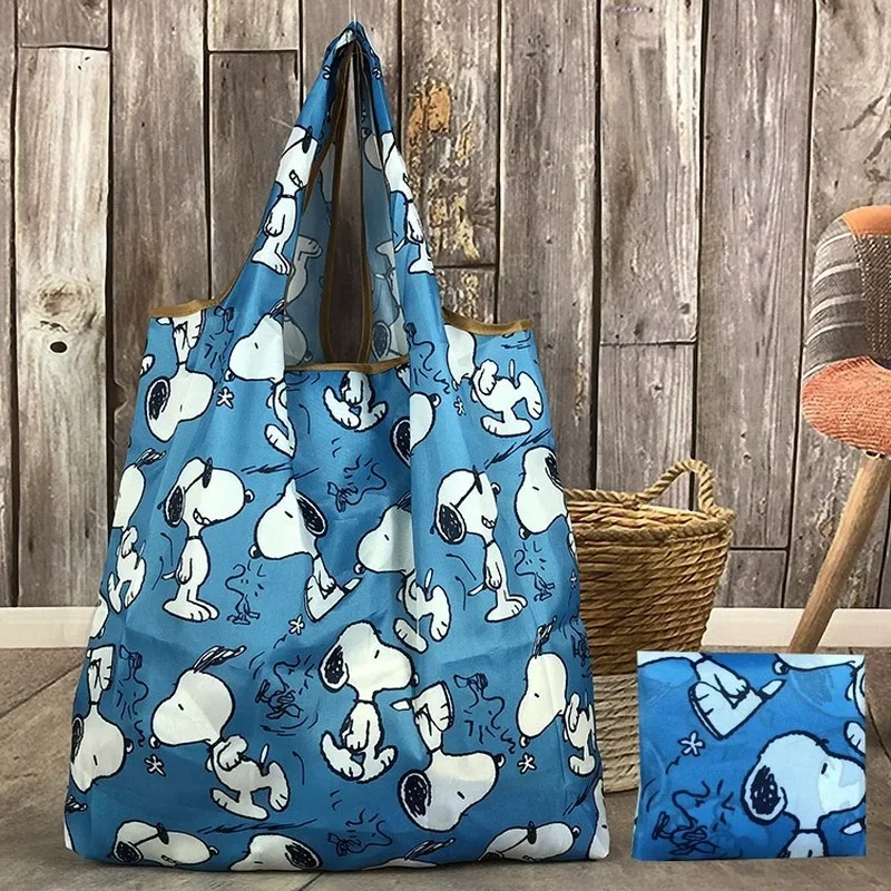 Snoopy Shopping Bag Foldable Reusable Eco Bag for Vegetables Grocery Package Women Shopper Bag Large Handbags Tote Bag Portable