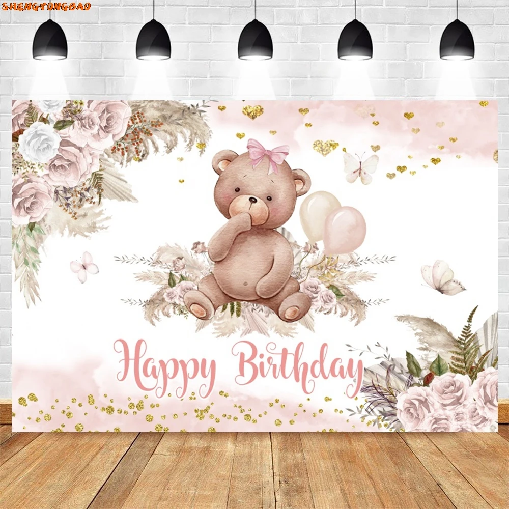 Sunshine Rainbow Boho Backdrops Photography Flower Butterfly Baby Boys Girls 1st Birthday Party Background Photo Studio Custom