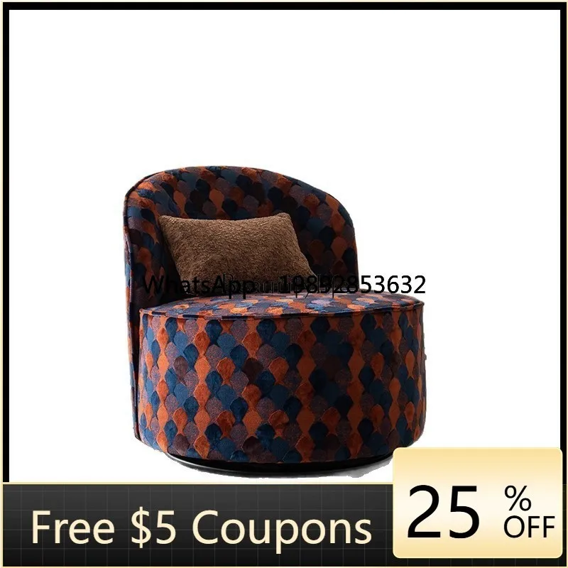 

FF American medieval solid wood single casual sofa chair retro living room bedroom