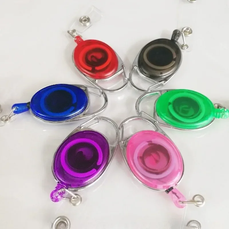 

Oval Badge Reel Name ID Card Holder Set Retractable Keychain Clip Badge Holder Easy To Pull Badge Reels Working Permit Clip