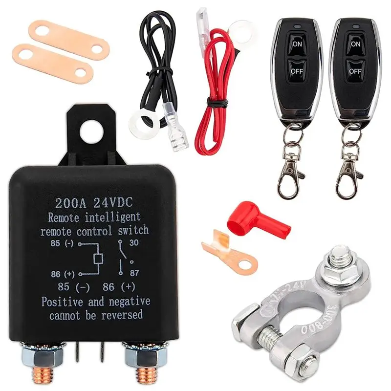 Remote Battery Disconnect Switch, Remote Switch For Truck Car Switch Anti Theft, 24V 200A Remote Control Battery Switch