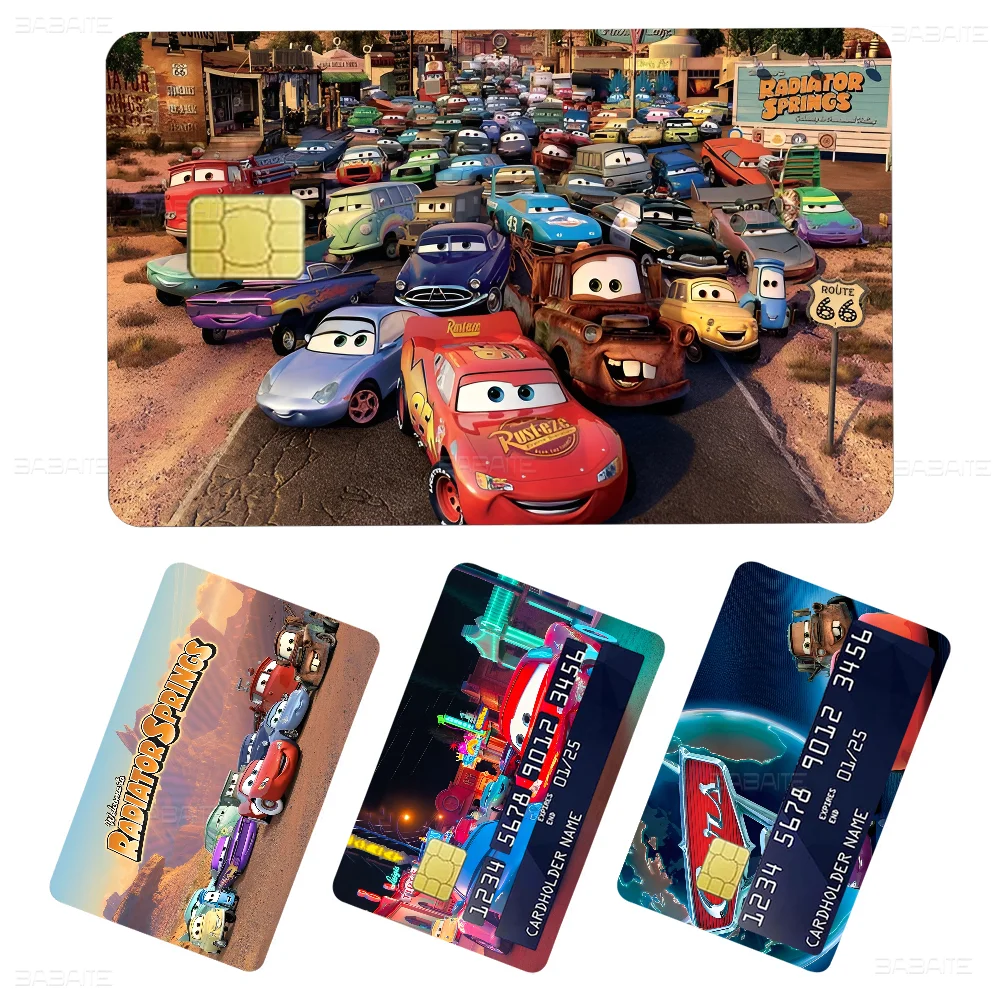 C-Cars M-Mcqueen Cartoon Credit Card Skin Stickers For Bank Card Bus Metro Card Sticker Waterproof Women Gift