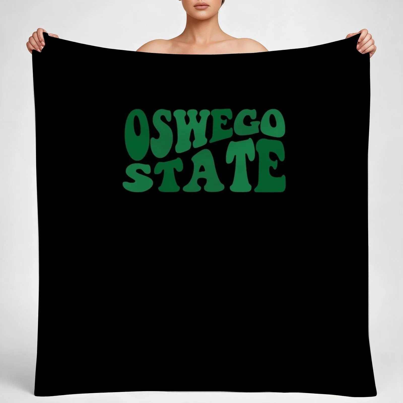 suny oswego - warped groovy font Classic T-Shirt Throw Blanket couch cozy soft plush fuzzy picnic outdoor blanket