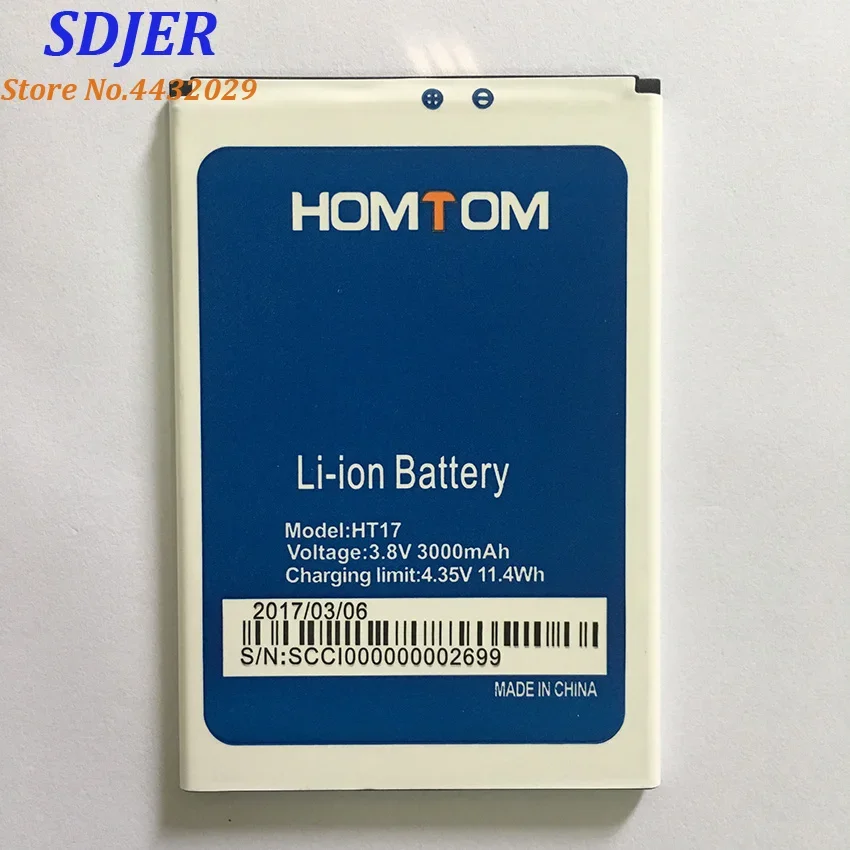 

HOMTOM HT17 Battery 100% Original Batteries Replecement Large Capacity 3000mAh Back-up for Pro Smartphone