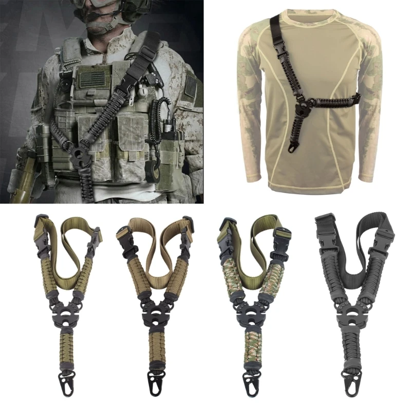 Tactic Guns Sling 3 Point Bungee Airsoft Rifles Strapping Belt Militaries Hunting Part Three-Point Guns Strap