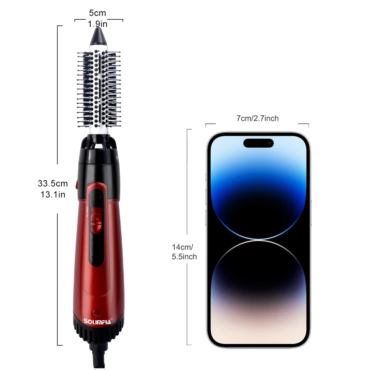 فرشاة مجفف شعر ومكثف 3 في 1، فرشاة هواء ساخن بالأيونات السالبة مع 3 إعدادات لدرجة الحرارة للتجفيف وتمليسه وتجعيده