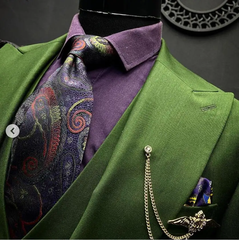 Traje de boda verde brillante para hombre, hecho a medida esmoquin, abrigo de 3 piezas, pantalón y chaleco, ocasiones formales, disfraz de cantante de fiesta