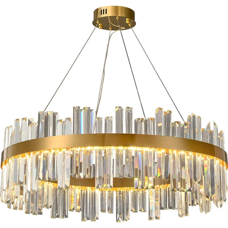 

Modern simple living room lamp, high-end hall, crystal chandelier, light luxury dining room lamp French branch