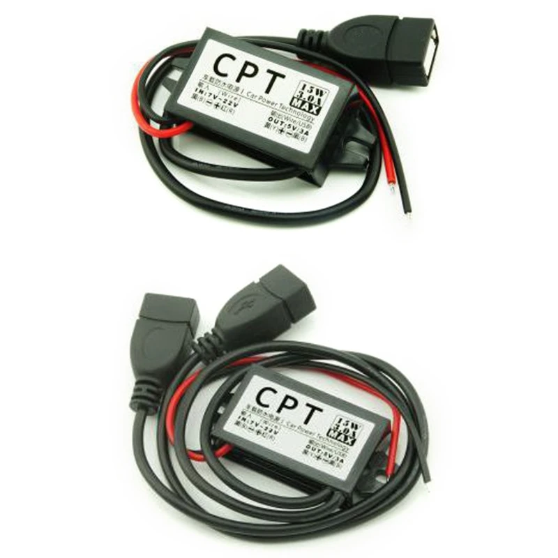 USB Boosts Converter DC7V-22V to DC5V Step Down Converter Cable 3A 15W Adapter