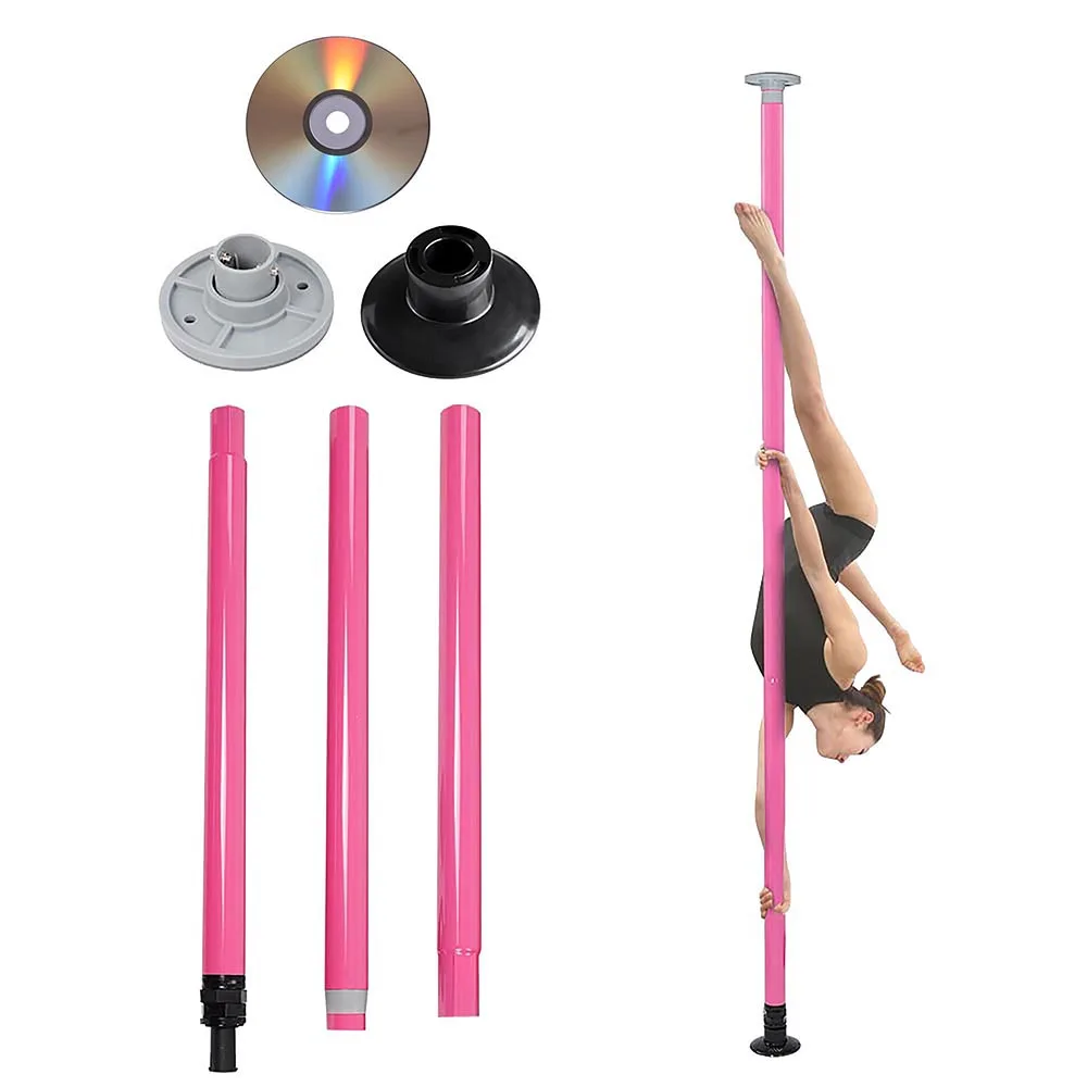 

Professional Static Spinning Pink Silicone Portable Dance Pole With Extension for Exercise Club Party Pub Home