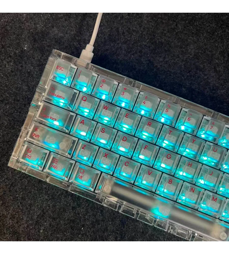 (Ice mist white through) Ice mist PC original factory height from ace68wooting little bee night demon keycap